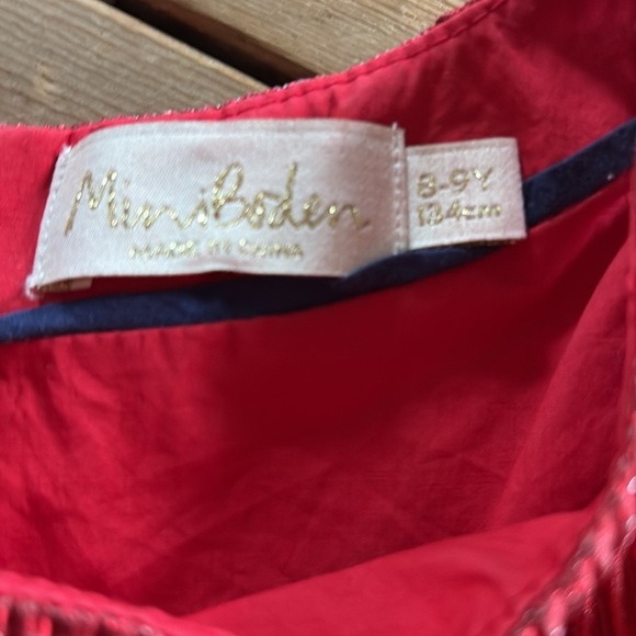 MiniBoden Red Shiny Tulle Dress 8/9 - Picture 3 of 10